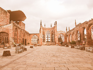 Image showing Coventry Cathedral ruins vintage