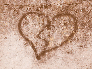 Image showing  Heart symbol of love vintage