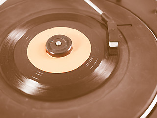 Image showing  Vinyl record on turntable vintage