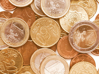 Image showing  Euro coins vintage