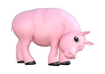 Image showing Pink Pig on White