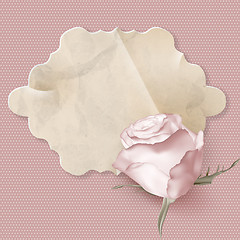 Image showing Retro greeting card with pink rose. EPS 10