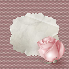 Image showing Retro greeting card with pink rose. EPS 10