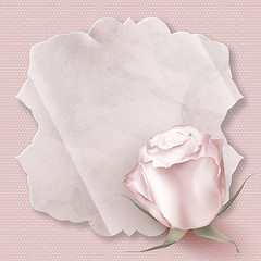 Image showing Retro greeting card with pink rose. EPS 10