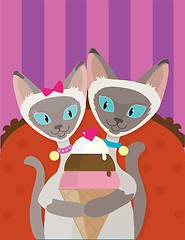 Image showing Siamese Cats Ice Cream