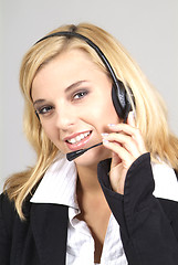 Image showing woman with headset