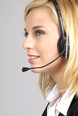 Image showing woman with headset