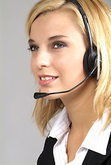 Image showing woman with headset