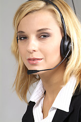 Image showing woman with headset