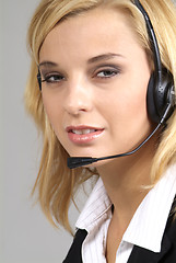 Image showing woman with headset