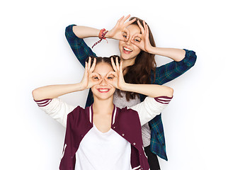 Image showing happy smiling pretty teenage girls having fun