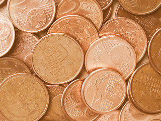 Image showing  Euro coins background vintage