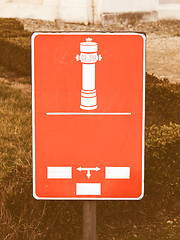 Image showing  Fire hydrant sign vintage