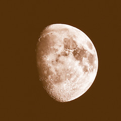 Image showing Retro looking Gibbous moon