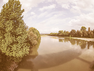 Image showing River Po in Settimo Torinese vintage