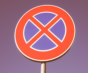 Image showing  No parking sign vintage