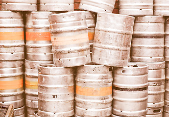 Image showing  Beer kegs vintage