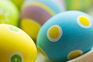 Image showing close up of colored easter eggs