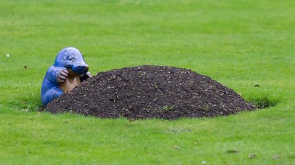 Image showing Blue mole statue