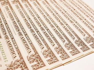 Image showing  Dollar notes 1 Dollar vintage