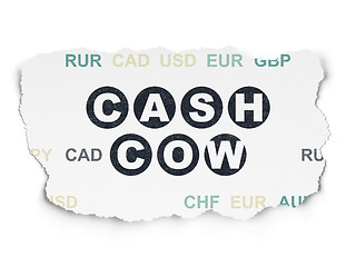 Image showing Business concept: Cash Cow on Torn Paper background