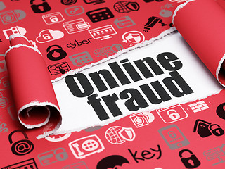 Image showing Protection concept: black text Online Fraud under the piece of  torn paper