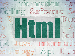 Image showing Database concept: Html on Digital Paper background