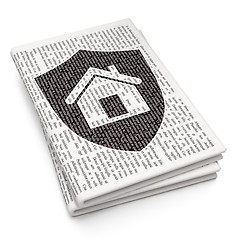 Image showing Finance concept: Shield on Newspaper background