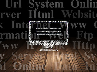 Image showing Web development concept: Monitor in grunge dark room