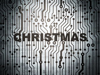 Image showing Holiday concept: circuit board with Christmas
