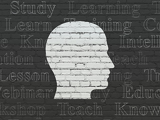 Image showing Education concept: Head on wall background