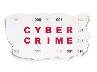 Image showing Safety concept: Cyber Crime on Torn Paper background