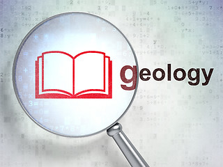 Image showing Learning concept: Book and Geology with optical glass