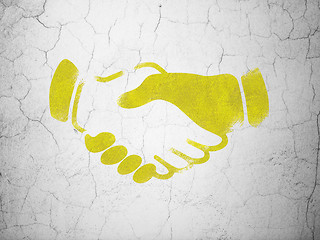 Image showing Finance concept: Handshake on wall background