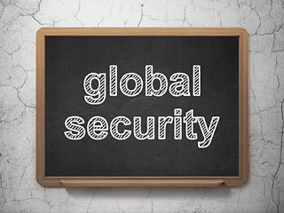 Image showing Safety concept: Global Security on chalkboard background