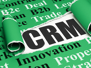 Image showing Business concept: black text CRM under the piece of  torn paper