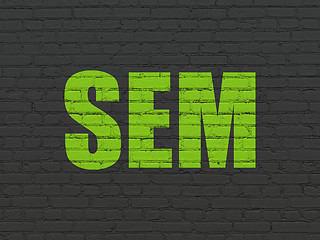 Image showing Marketing concept: SEM on wall background