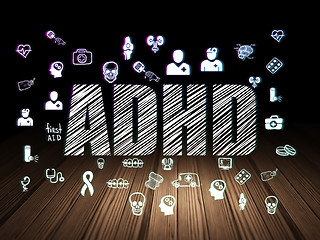 Image showing Healthcare concept: ADHD in grunge dark room