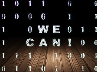 Image showing Business concept: We Can! in grunge dark room