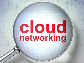 Image showing Cloud technology concept: Cloud Networking with optical glass