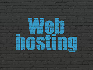 Image showing Web design concept: Web Hosting on wall background