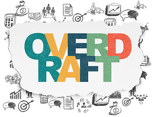 Image showing Business concept: Overdraft on Torn Paper background