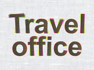 Image showing Tourism concept: Travel Office on fabric texture background
