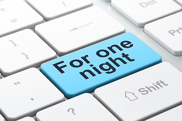 Image showing Tourism concept: For One Night on computer keyboard background