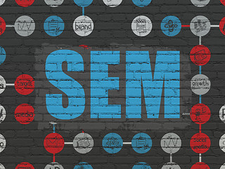 Image showing Marketing concept: SEM on wall background