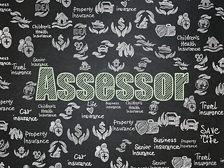 Image showing Insurance concept: Assessor on School Board background