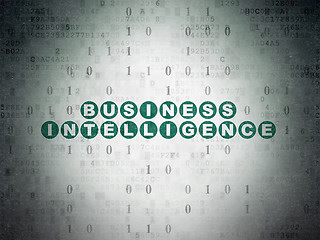 Image showing Finance concept: Business Intelligence on Digital Paper background
