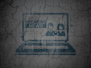 Image showing News concept: Breaking News On Laptop on grunge wall background