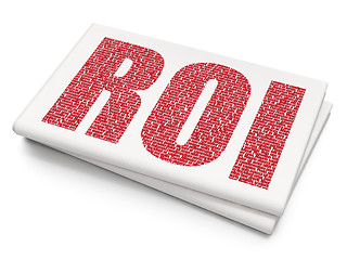 Image showing Business concept: ROI on Blank Newspaper background