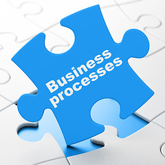 Image showing Finance concept: Business Processes on puzzle background